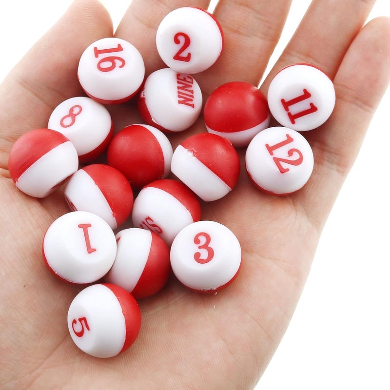 Eoutstanding 16 Billiards Digital Dice and Billiard Dice Bottle Kit Red Billiard Game Kelly Pool Shaker Bottle with Standard Set of 16 Numbered Tally Balls Peas Billiard Accessories - Image 5